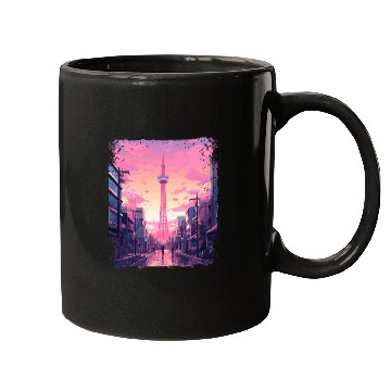 Discover Aesthetic Vaporwave Skytree Tokyo Japanese Sight Mugs