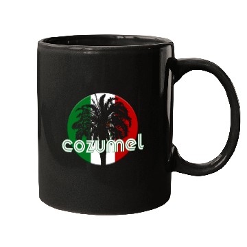 Discover Cozumel Mexico Flag Native Palm Tree Mexican Mugs