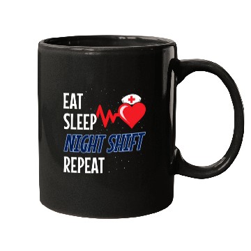 Discover Eat Sleep Night Shift Repeat - Night Shift Nurse Mugs