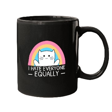 Discover I Hate Everyone Equally Funny Cat Lover Rainbow Mugs