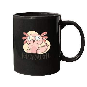 Discover Funny Axolotl Lover Pun Vacayalotl Cute Beach Mugs