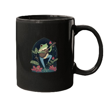 Discover Cottagecore Aesthetic Frog Playing Banjo Mugs
