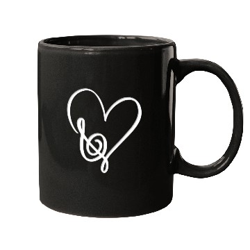 Discover Heart Shape Musical Notes Music lovers Valentines Mugs