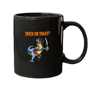 Discover Trick or Treat Halloween Dinosaur T rex Pirate Mugs