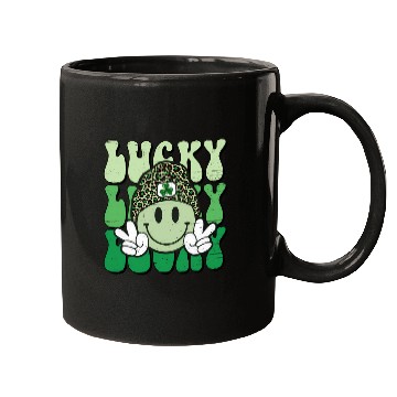 Discover St Patric Day Lucky Shamrock Smile Face Mugs