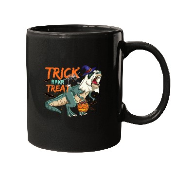 Discover Trick Or Treat Saurus With Pumpkin Halloween Mugs