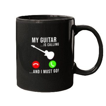 Discover My Guitar Is Calling - Funny Bass Guitar Music Mugs