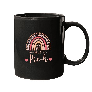 Discover Back To School Hello PreK Teacher Leopard Rainbow Mugs