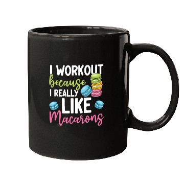 Discover Funny Macaron Workout Ice Cream Sandwich Macaron Mugs