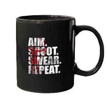 Discover Archer Bowhing Aim Shoot Swear Repeat Archery Mugs