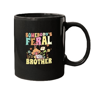 Discover Somebody's Feral Brother Wild Bro Opossum Groovy Mugs