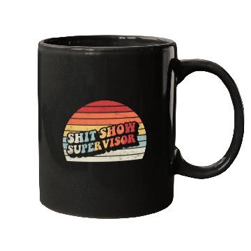 Discover Retro Shit Show Supervisor Hilarious Vintage Mugs