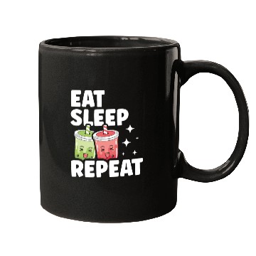 Discover Eat Sleep Boba Tea Repeat Bubble Tea Lover Drinker Mugs