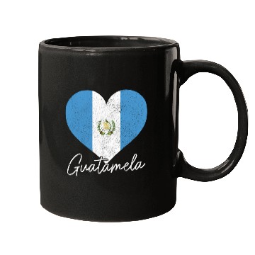 Discover Guatemala Guatemalan Flag Pride Heart Chapina Mugs