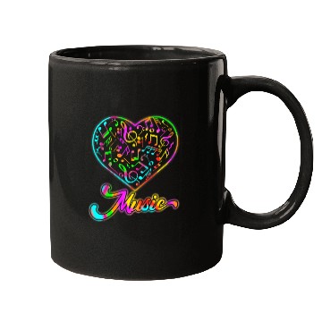 Discover Musician Heart Notes Treble Clef Musical Mugs