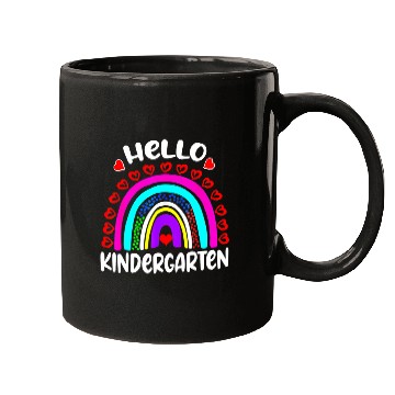 Discover Hello Kindergarten Rainbow Heart Back To School Mugs