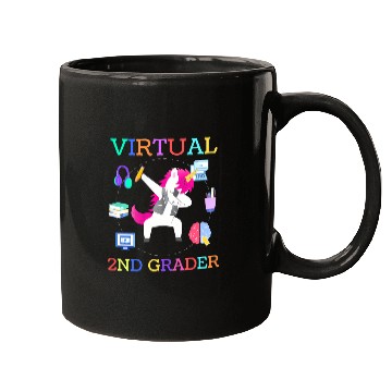 Discover Virtual 2ND Grader Unicorn Back To School Online Mugs