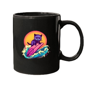 Discover Cool Cat Surfing Mugs