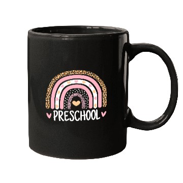 Discover Leopard Rainbow Preschool Teacher Funny Back To Mugs