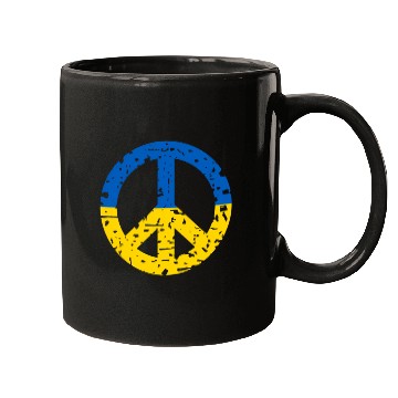 Discover Ukraine Peace Sign Ukrainian Flag Colors Mugs