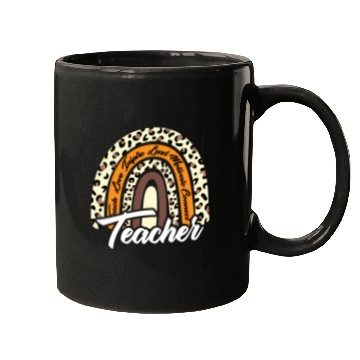Discover Leopard Rainbow Teacher Love Inre Teaching School Mugs