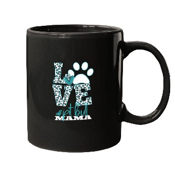 Discover Pitbull Mama Leopard Print Paw Love Mugs