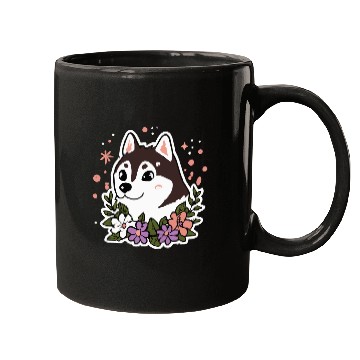 Discover Husky Flowers Dog Lover Malamute Mugs