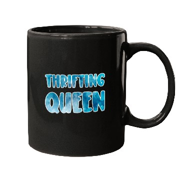 Discover Thrifting Queen blue watercolor Mugs