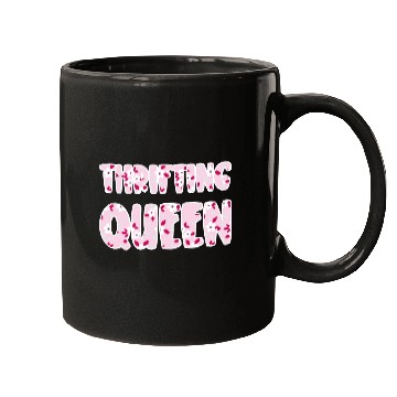 Discover Thrifting Queen pink floral Mugs