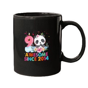 Discover 9 Year Old Awesome Since 2014 Panda 9Th Mugs