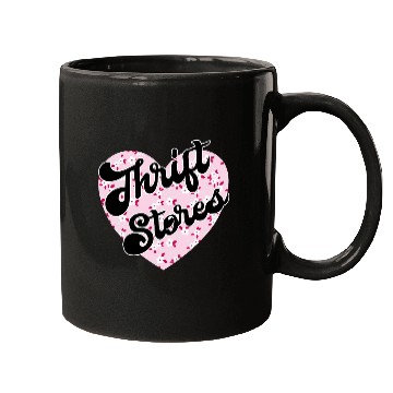 Discover Thrift Stores pink floral heart Mugs