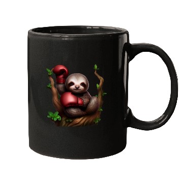 Discover Boxing sloth on tree Mugs