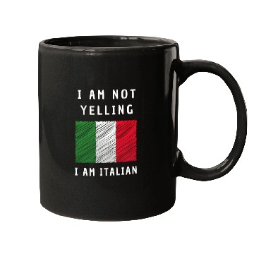 Discover I Am Not Yelling I'M Just aking Italian Flag Humor Mugs