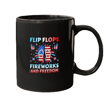 Discover Flip Flops Fireworks and freedom Mugs