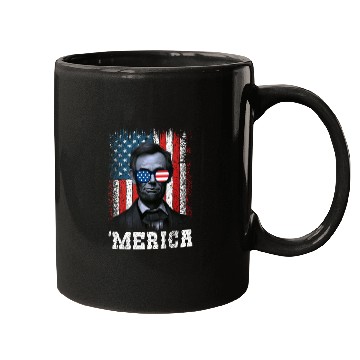 Discover Merica Lincoln Independence Day Party 4th July Mugs