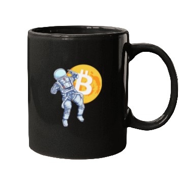 Discover Bitcoin Coin-Crypto Astronaut Mugs