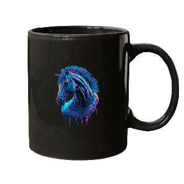 Discover Neon Horse Graffiti Mugs