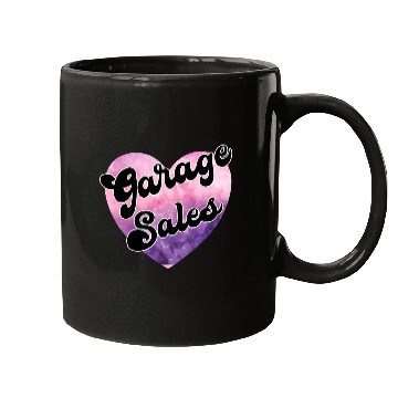 Discover Garage Sales purple pink watercolor heart Mugs