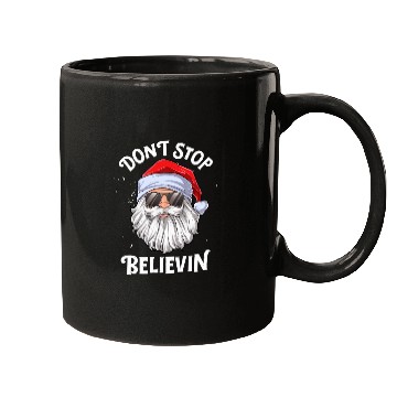 Discover Don'T Stop Believin Santa Mugs