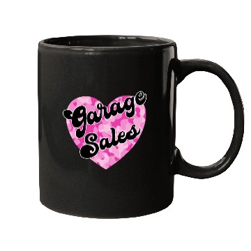 Discover Garage Sales pink camo heart Mugs