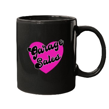 Discover Garage Sales pink heart Mugs