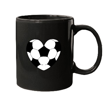 Discover Soccer Ball Pattern Love Heart Mugs