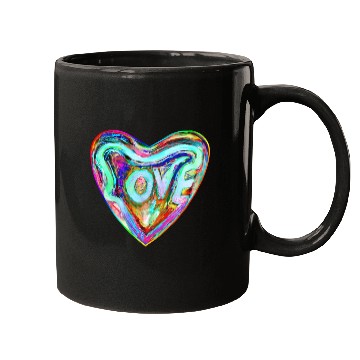 Discover Psychedelic Pride Rainbow Love Heart Mugs