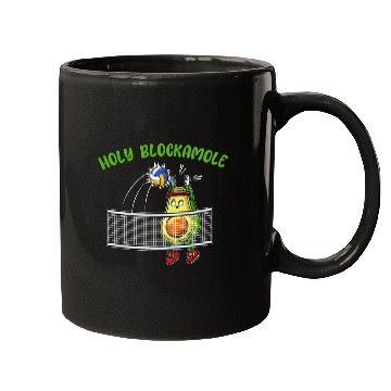 Discover Holy Blockamole I Volleyball Avocado Food Mugs