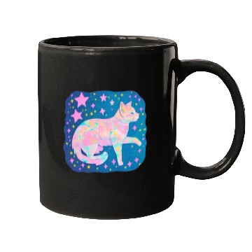 Discover Neon Star Cat Mugs
