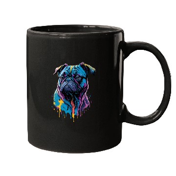 Discover Neon Pug Dog Mugs