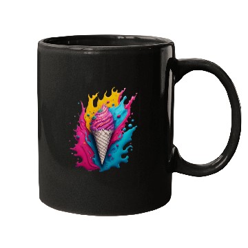 Discover Neon Ice Cream Splash Mugs