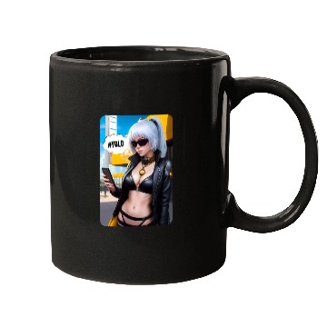 Discover Cyberpunk Waifu Influencer Design 2 Mugs