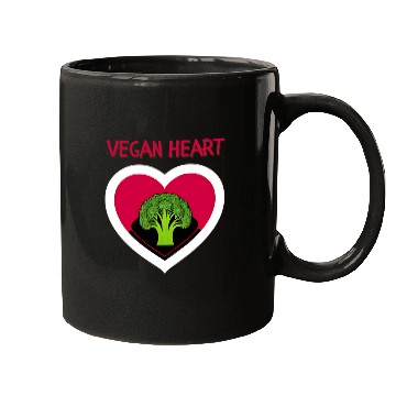 Discover Vegan heart, broccoli heart Mugs