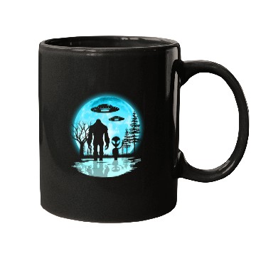 Discover Alien And Bigfoot Moon Mugs